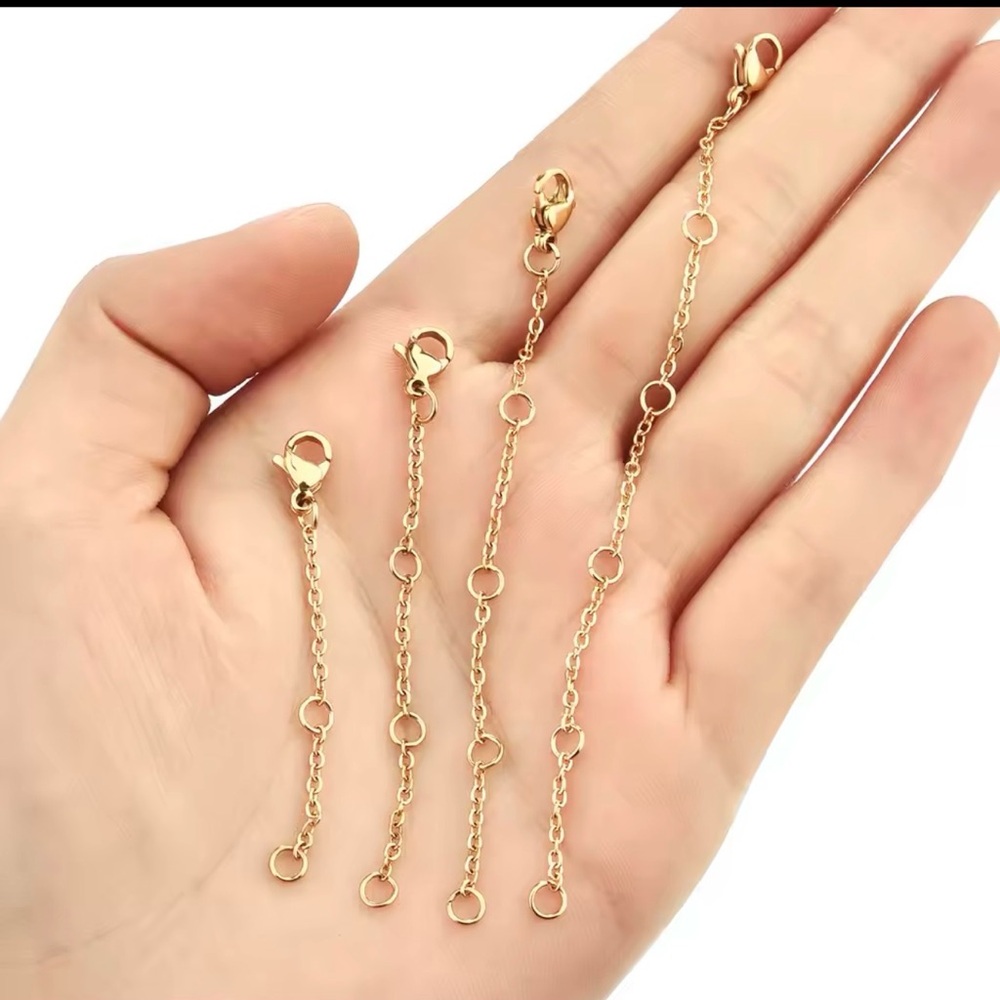 18k gold plated stainless steel Extension Chains 2 pieces